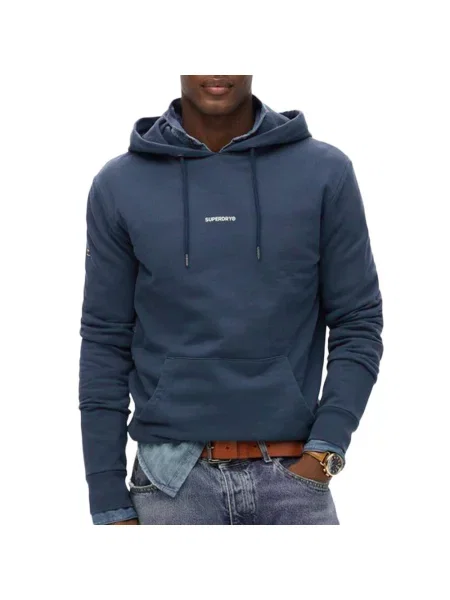 Bluza Superdry Plain Hood z kapturem granatowa niebieska