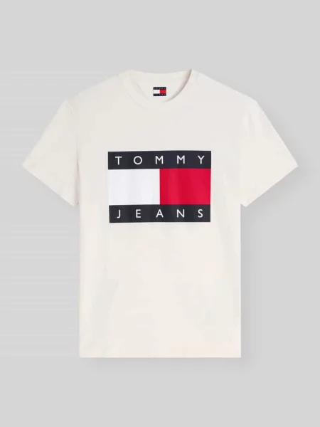 T-shirt o kroju relaxed fit z czystej bawełny z nadrukiem logo Tommy Jeans biała