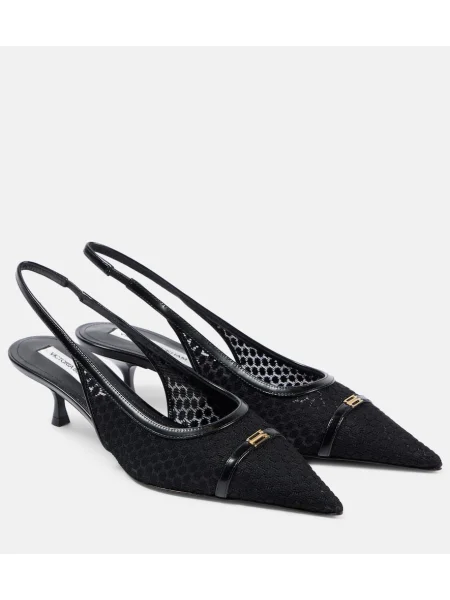 Pantofi cu toc Victoria Beckham din piele slingback negru