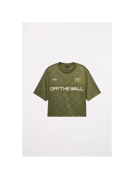 Tricou sport Vans din jerseu verde