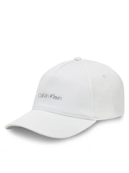Шапка с козирка Calvin Klein с изчистен дизайн бяло