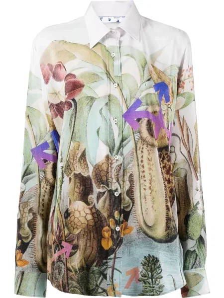 Cămașă Off-white de mătase alb