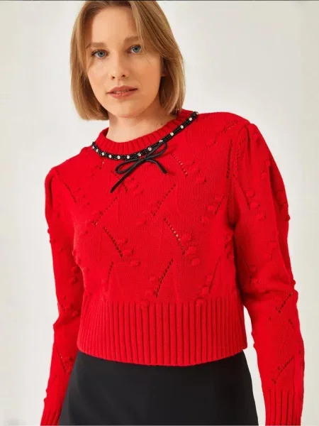 Bianco Lucci Pulover Pullover' rdeča