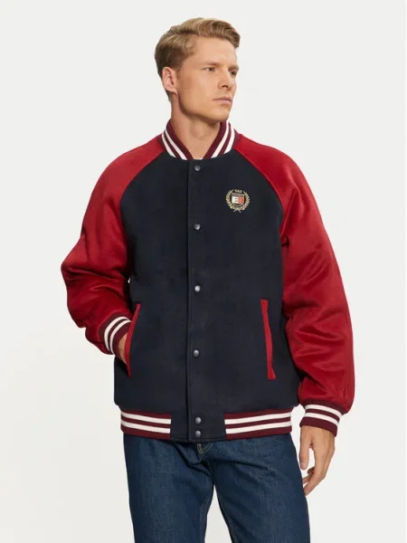 Tommy Jeans Geacă bomber Bleumarin alb