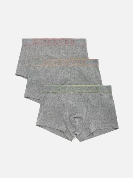 Reserved Set de 3 perechi de boxeri classic gri-închis gri