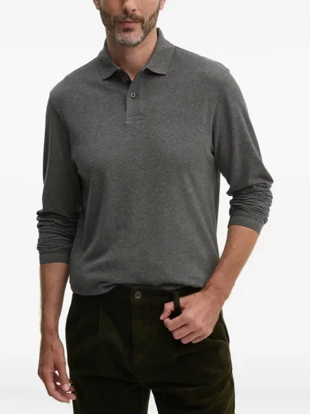 Lung tricou polo Barbour gri