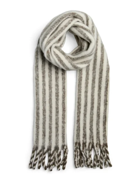 PIECES Fular PCMADICKEN maro închis alb