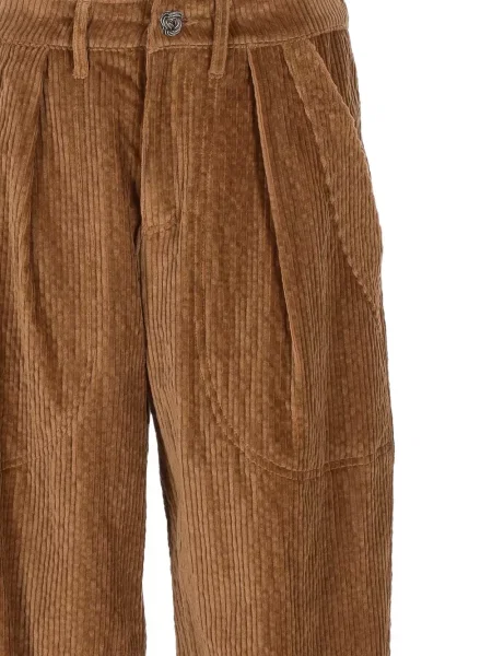 Pantaloni Kristina Ti de catifea cord maro