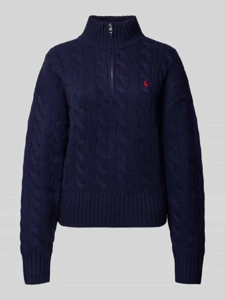 Sweter z golfem Polo Ralph Lauren wełniany do golfa brązowy