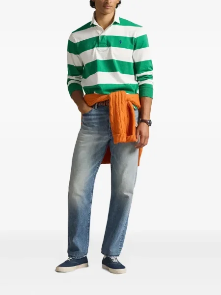 Ριγέ δερμάτινος κάλτσες Polo Ralph Lauren με κορδόνι μαύρο