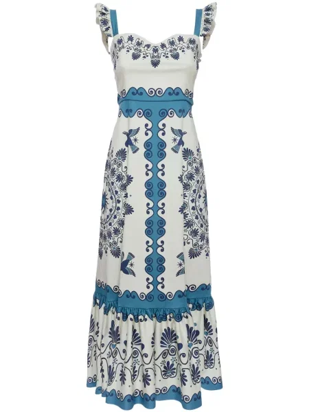 Rochie midi La Doublej până la genunchi de costum alb