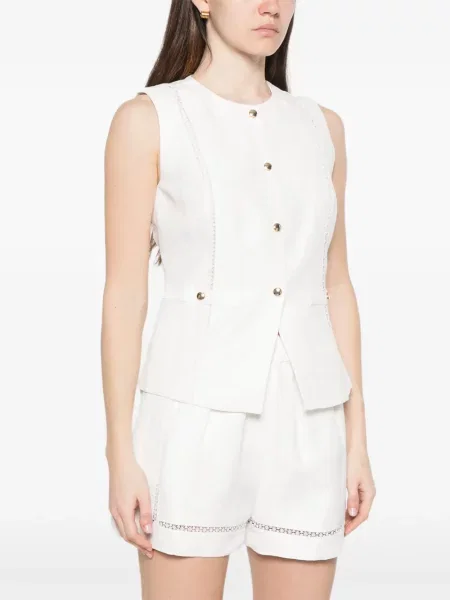 Top Maje din dantelă alb