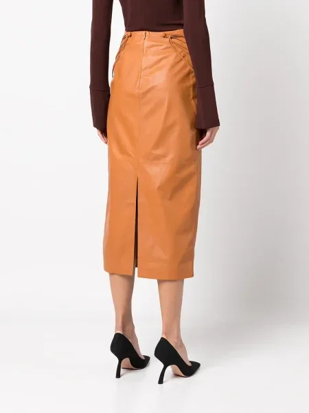 Fustă tip creion Rochas până la genunchi maro
