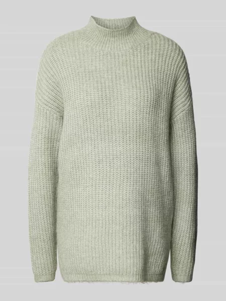 Sweter z dzianiny ze stójką i dodatkiem wełny Qs