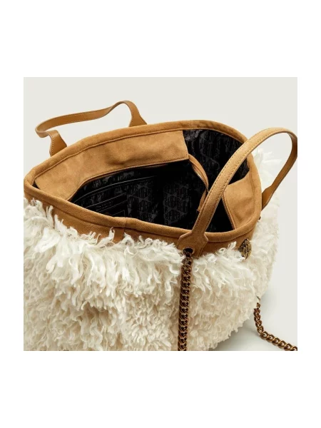 Kurt Geiger Geantă shopper Hoxton | zamsz | shearling alb