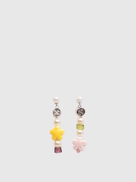 Серьги Off-white с бисером белые