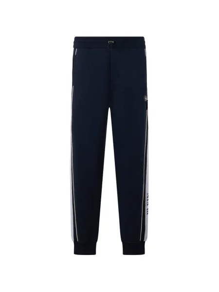 Pantaloni Philipp Plein cu dungi alergare cu autograf albastru