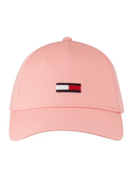 Шапка с козирка Tommy Jeans с изчистен дизайн розово