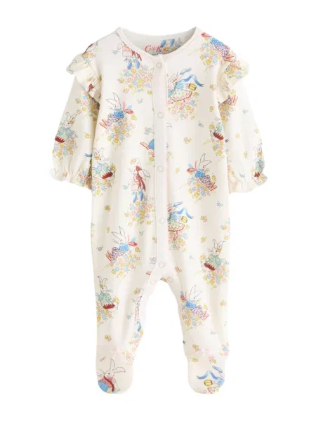 Next Pijamale Cath Kidson Bunny crem / albastru deschis / galben / bordeaux roșu