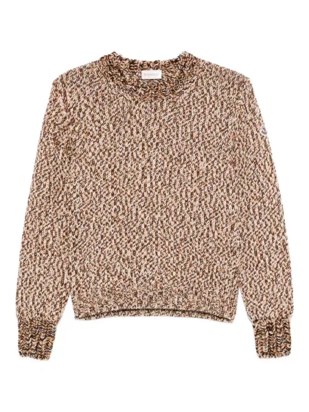 Pulover Moncler cu decolteu rotund maro