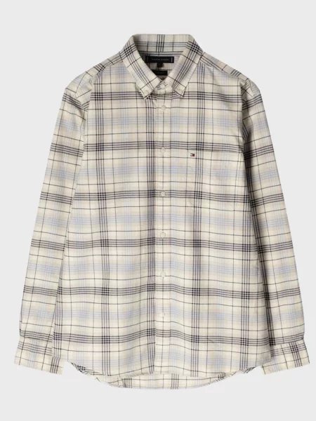 Картата сорочка Tommy Hilfiger бежева