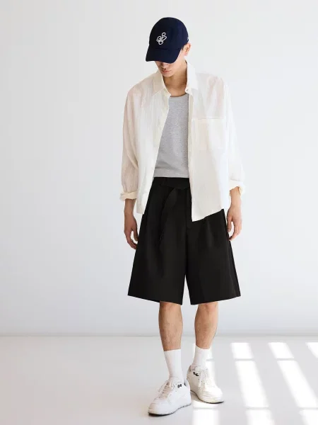 Bershka Pantaloni cutați negru
