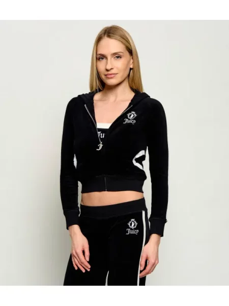 Juicy Couture Hanorac APPLIQUE | Cropped Fit frotir negru