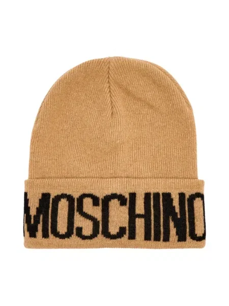 Moschino Căciulă cu adaos de lână și cașmir maro