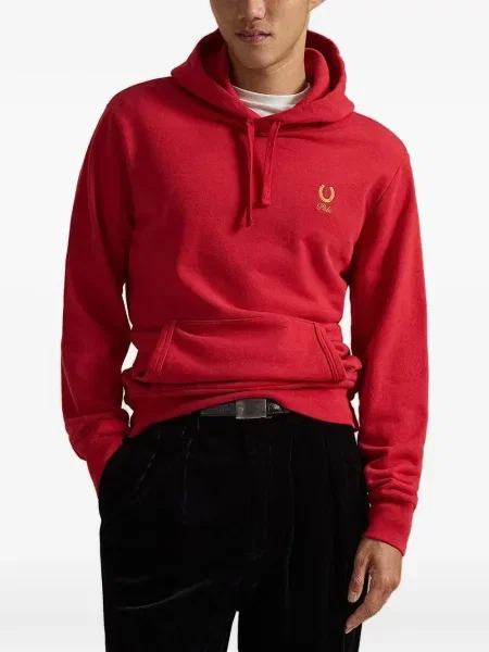 Curea Polo Ralph Lauren cu broderie din fleece cu șireturi albastru