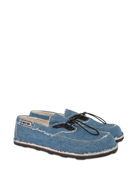 Pantofi loafer Moschino cu autograf albastru
