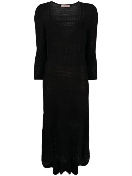 Rochie midi Twinset tricotate până la genunchi de costum negru