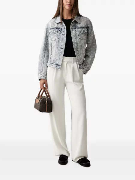 Geacă de blugi Armani Exchange cu imagine albastru