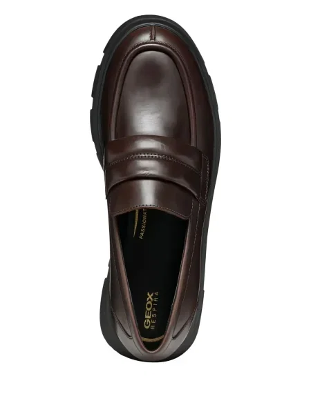 Pantofi loafer Geox cu platformă cu bretele maro