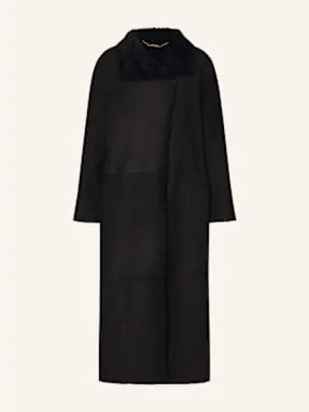 Nour Hammour Płaszcz Skórzany Birthday schwarz czarny