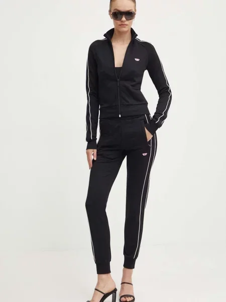 Diesel spodnie dresowe P-JAM-PIPING-D czarne