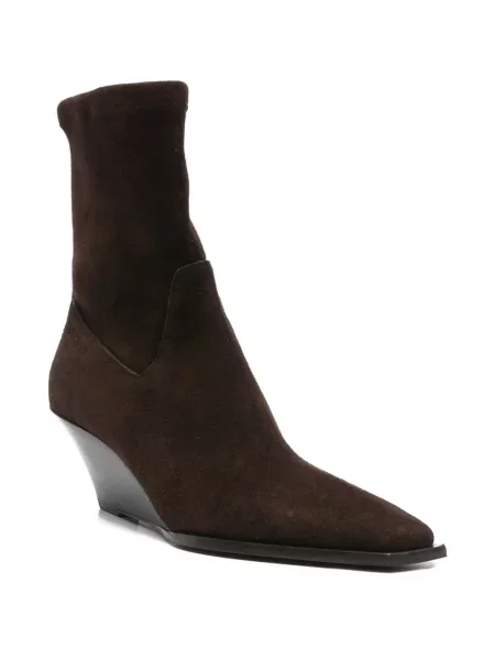 Botine Jimmy Choo din piele de căprioară cu pană maro