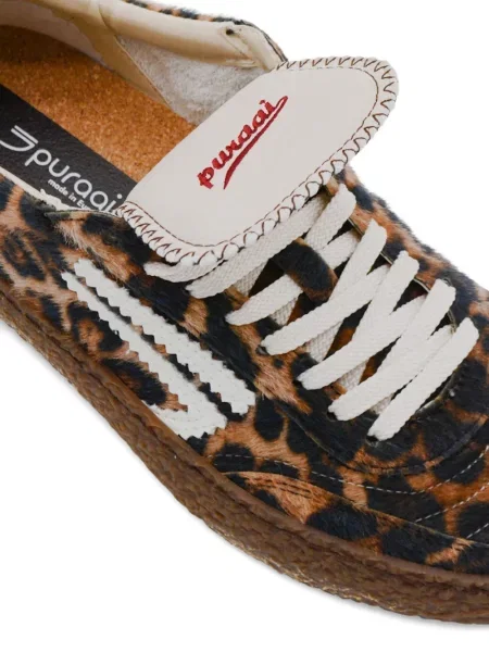 Sneakerși Puraai cu imagine cu model leopard maro