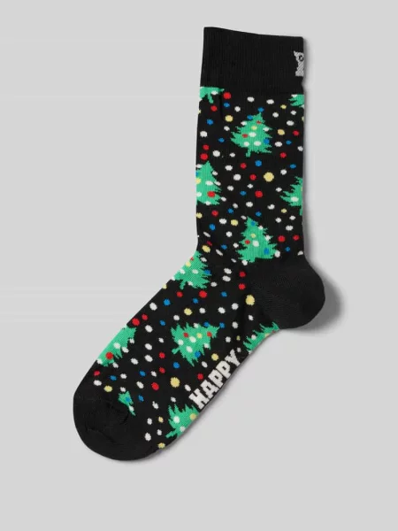 Skarpety ze wzorem na całej powierzchni model ‘Christmas Night’ Happy Socks czarne