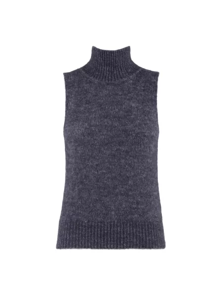Dzianinowy sweter Nenette bez rękawów szary