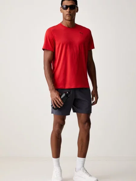 Puma tréningové tričko pánske Essentials Solid cat Tee červená