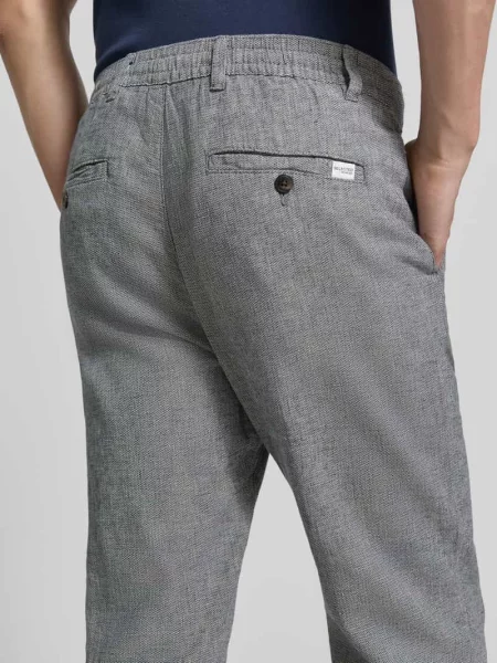 Spodnie w kroju regular fit z mieszanki bawełny i lnu model BRODY' Selected Homme