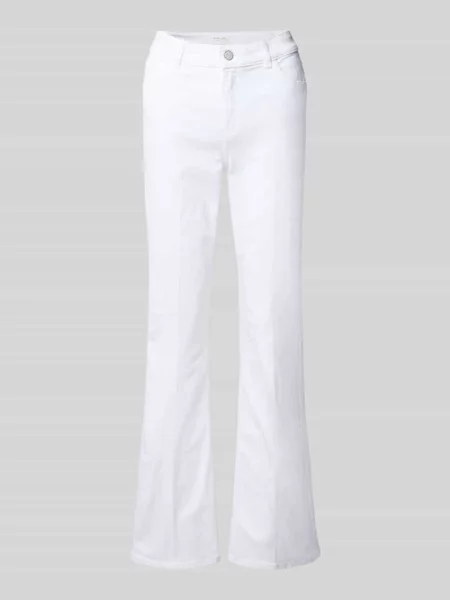 Jeansy o rozkloszowanym kroju z wpuszczanymi Christian Berg Woman białe