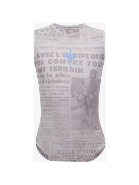 Koszulka termoaktywna Santini Le Maillot Jaune Mont Ventoux bez rękawów biało-szara XS-S biała