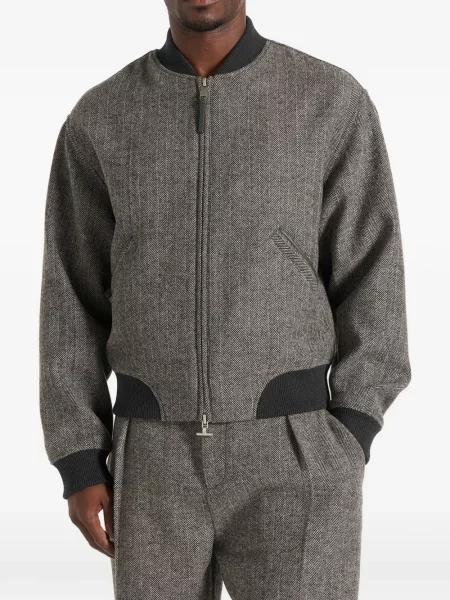 Geacă bomber Manière De Voir de lână cu model herringbone gri