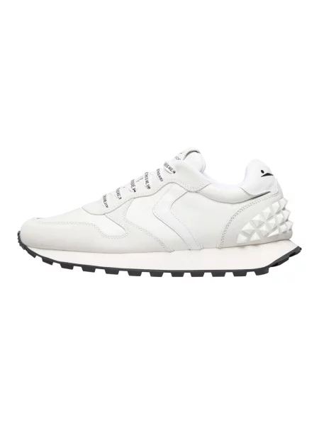 Sneakersy Voile Blanche skórzane z ćwiekami białe