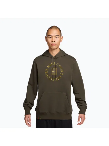 Mъжки тенис суитшърт Nike Court Dri-Fit Heritage French Terry Hoodie dark hazel/saffron quartz кафяво