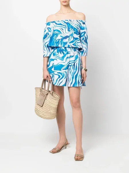 Rochie Alberta Ferretti cu imagine albastru