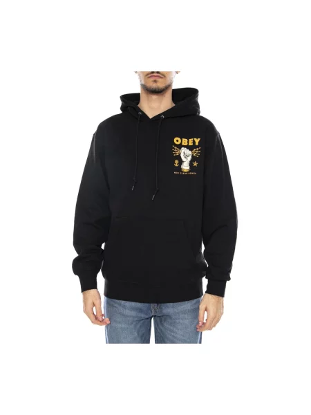 Bluza z kapturem Obey polarowa z kapturem czarna