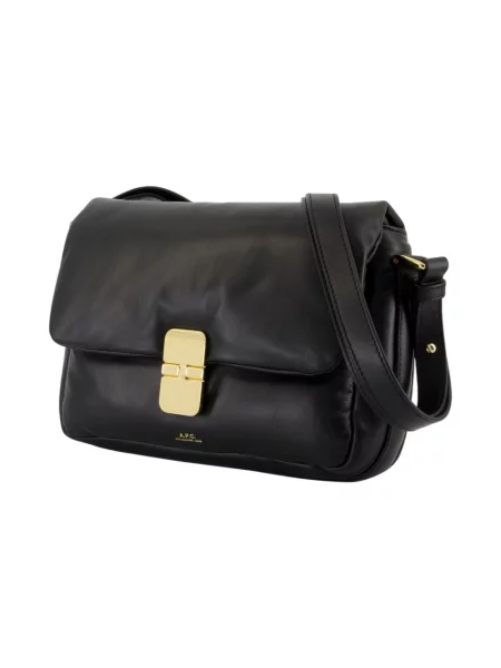 A.P.C. torebka crossbody skórzana sac grace soft czarna