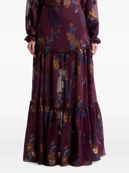 Fusta maxi Etro de mătase violet